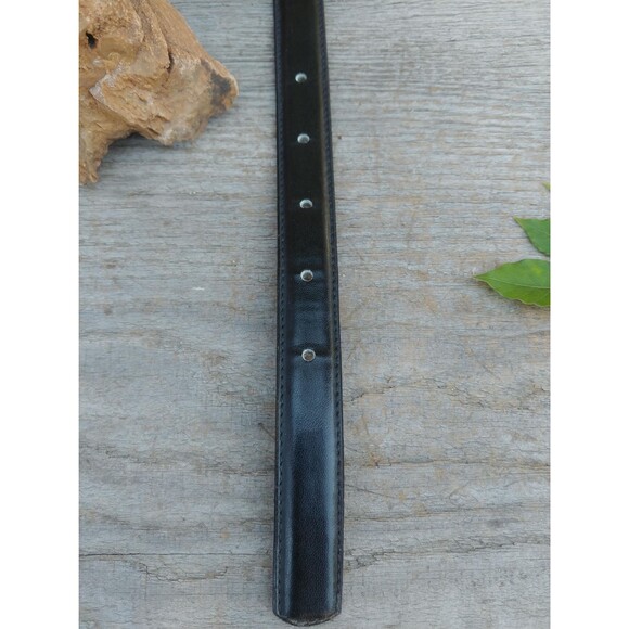 Vintage Womens Black Leather Belt By Partners Size Large - Picture 9 of 10